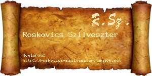 Roskovics Szilveszter névjegykártya