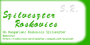 szilveszter roskovics business card